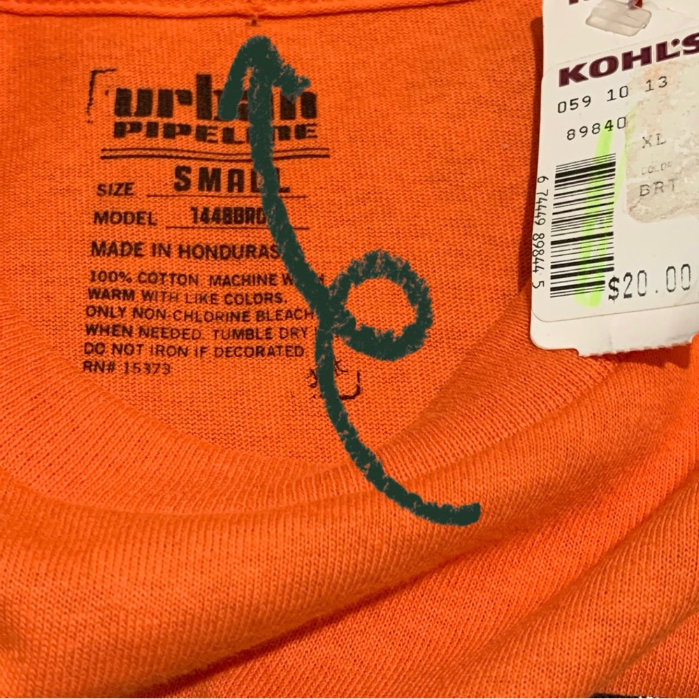 urban pipeline Orange Graphic Warning Daydreaming In Progress T-Shirt NWT Small - Picture 5 of 5